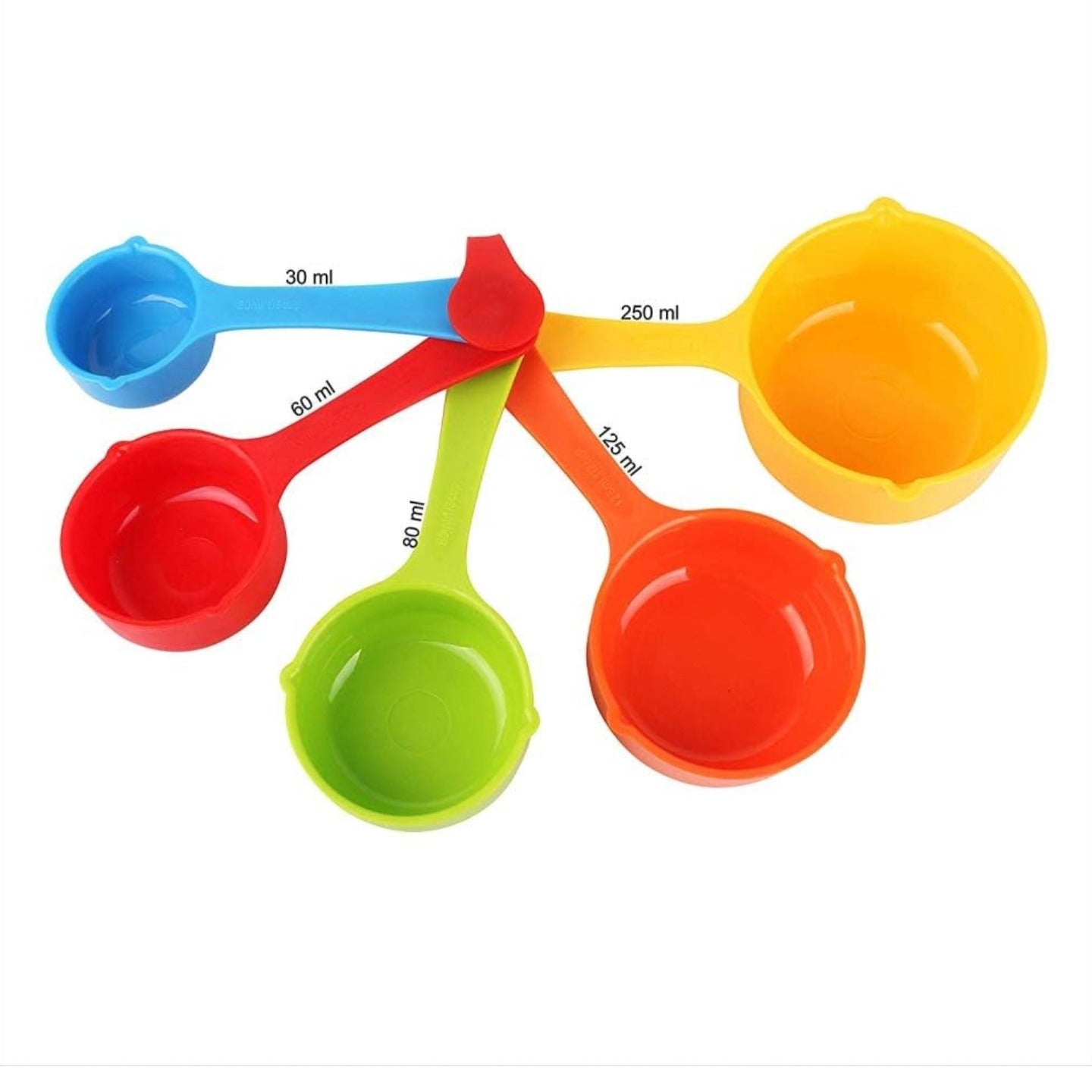 5 Pcs Measuring Spoons Cups Spoon Baking Coffee Tablespoon Tools Kicthen Measuring Tool 30 ml to 250 ml Article No 5821 S 85
