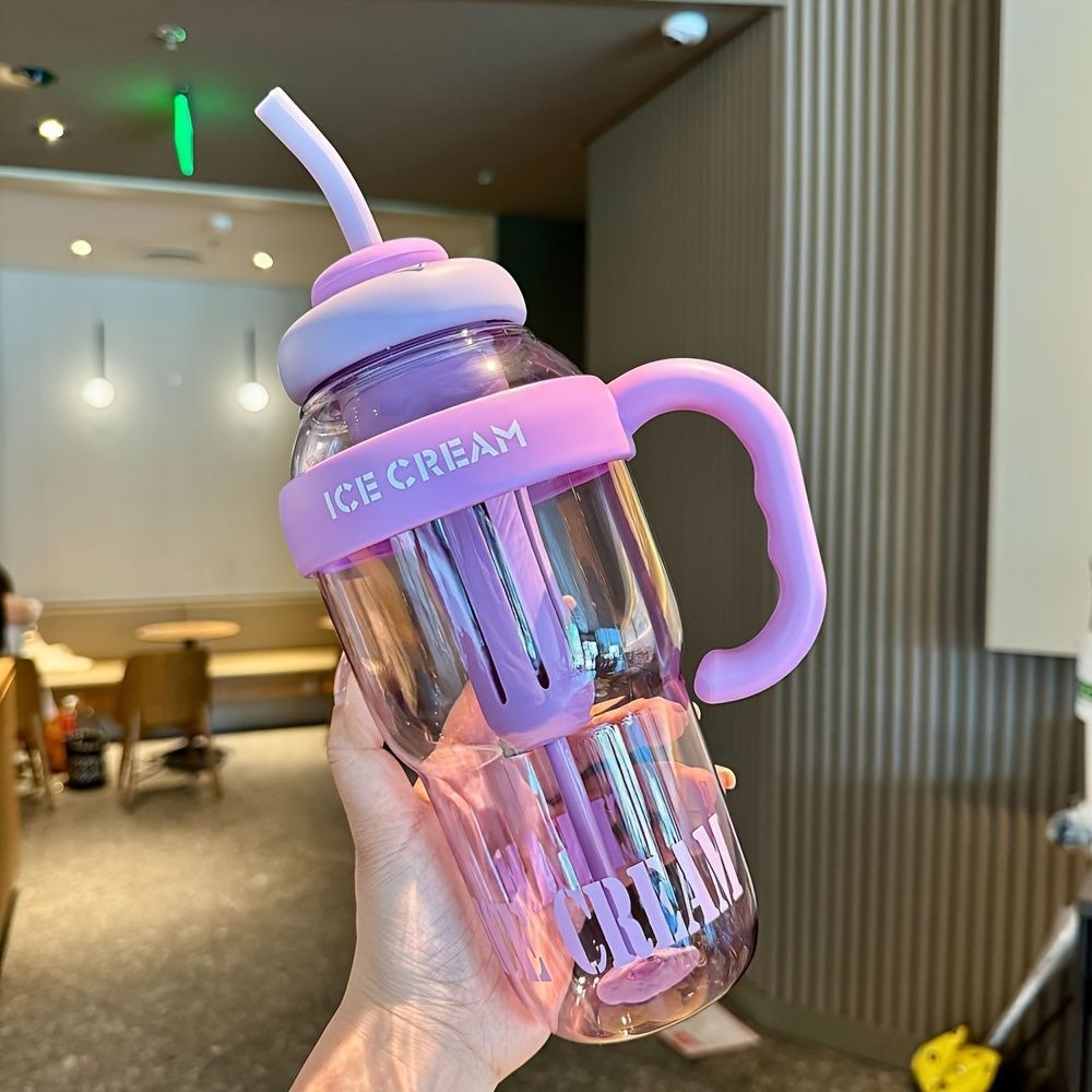 1200ML Large Capacity Water Glass Bottle with Straw and Extra Tea Infuser Summer Plastic Cup  Article No 6773 S 395