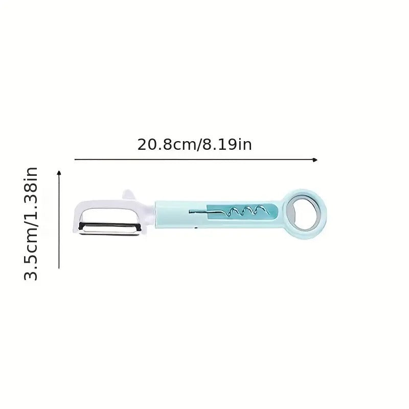 3in1 - Multifunctional Vegetables Peeler, Corkscrew & Bottle Opener, Fruits Peeler, Bottle Opener  Article No 5866 S 80