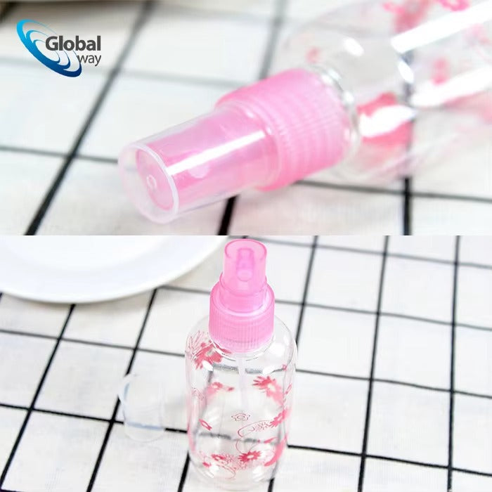 Pink 75ml Petal Charm Spray Bottle - Portable Refillable Cosmetic Container with Floral Design, Perfect for Gifts & Travel Article No 6564 S 40