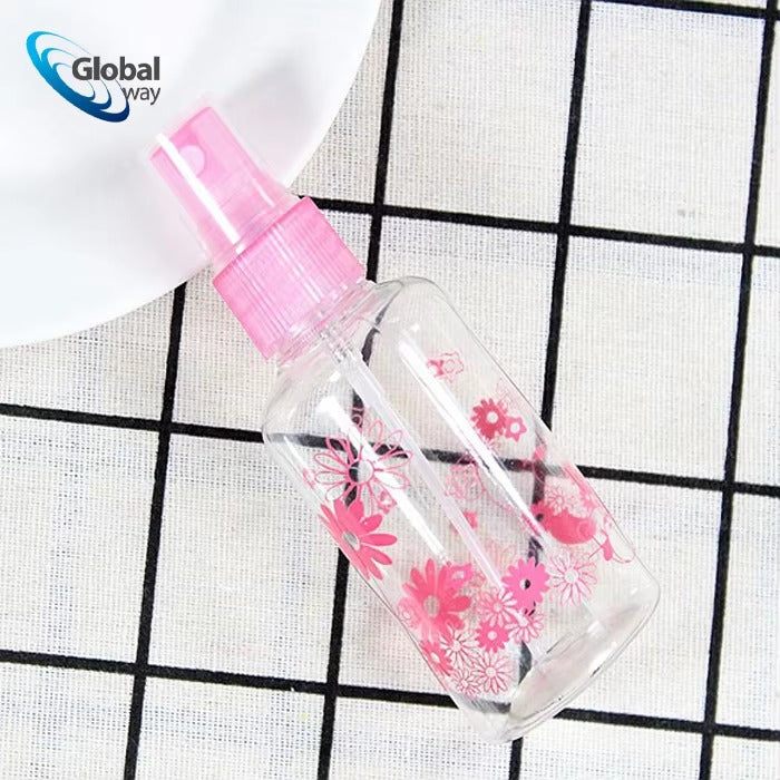 Pink 75ml Petal Charm Spray Bottle - Portable Refillable Cosmetic Container with Floral Design, Perfect for Gifts & Travel Article No 6564 S 40