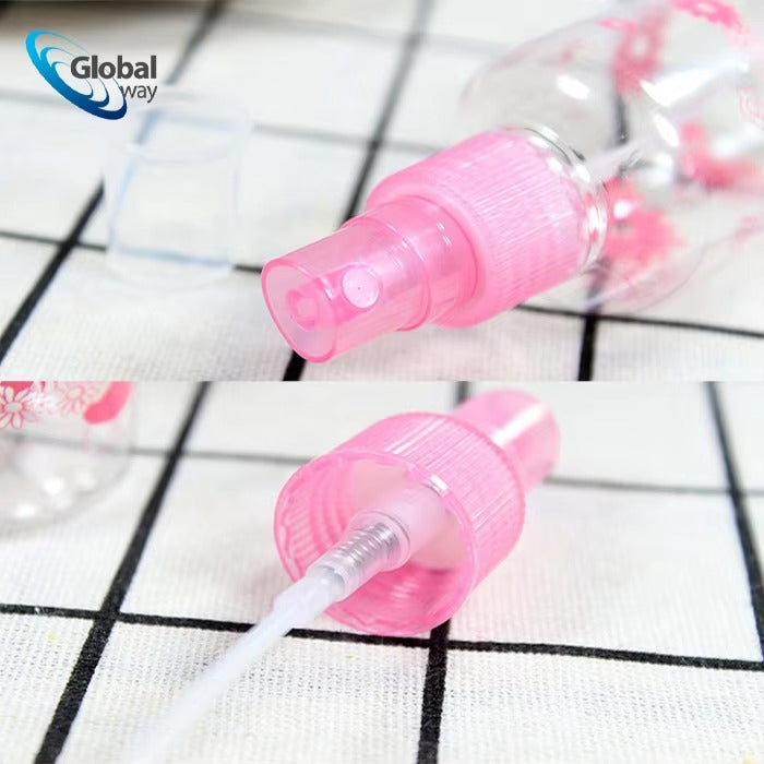 Pink 75ml Petal Charm Spray Bottle - Portable Refillable Cosmetic Container with Floral Design, Perfect for Gifts & Travel Article No 6564 S 40