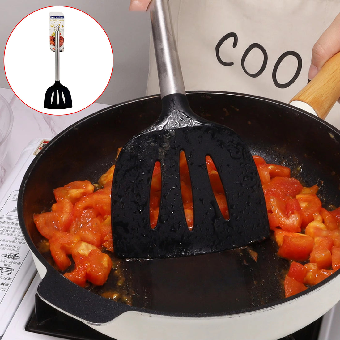 Nylon Head and Steel Handle, Durable & Lightweight for Everyday Cooking Kitchen Slotted Turner Article No 5531 S 115