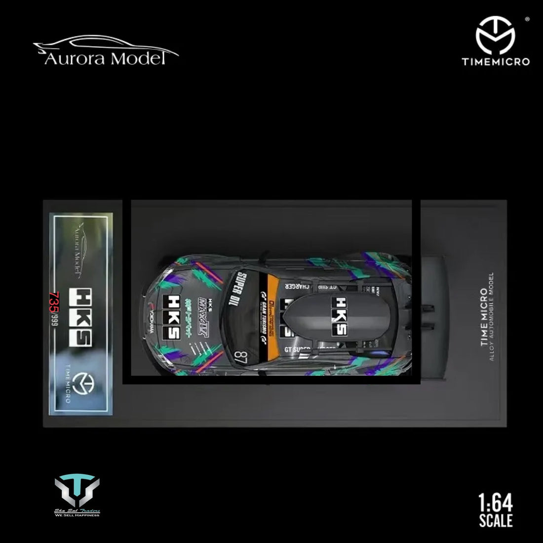 Time Micro (Limited Edition 735/999) X Aurora Model HKS Toyota GT-86 With Roof Cargo & set of 4 Tires in Acrylic Display Case with safe box sealed unit Diecast Matel Car Toy Article No 3087 S 675