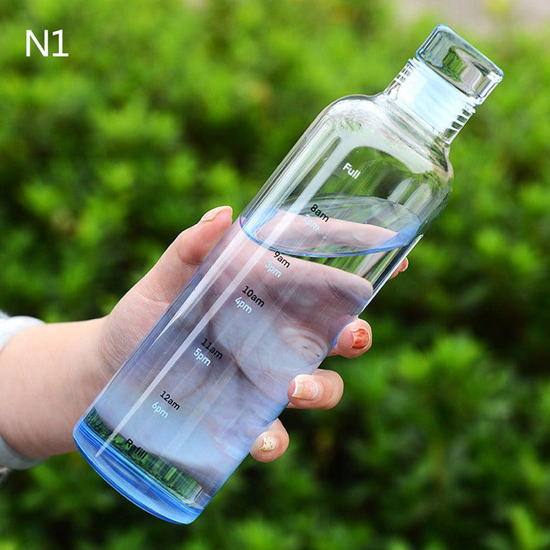 Large Capacity Glass Bottle, Glass Bottle With Time Marker, Leakproof Drop-Resistant Water Bottle Article No 205 S 325