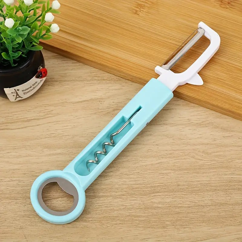 3in1 - Multifunctional Vegetables Peeler, Corkscrew & Bottle Opener, Fruits Peeler, Bottle Opener  Article No 5866 S 80