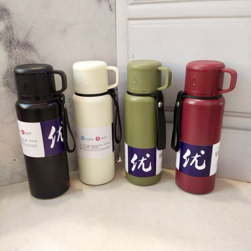 stain less water bottle with cup Article 3792 S 495