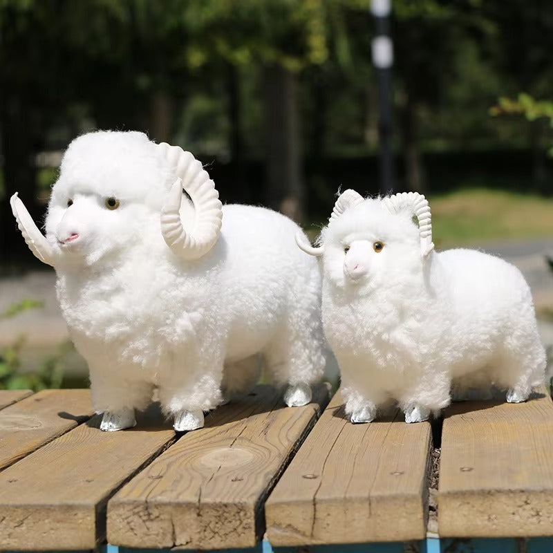 Bleating Sheep Model 53cm Realistic Sound Faux Fur Handmade Modern Design Farm Animal Decor for Nursery Sensory Birthday Diwali Article No 1207      S345