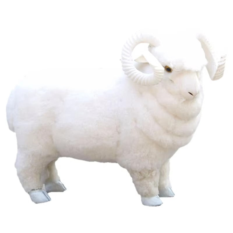 Bleating Sheep Model 53cm Realistic Sound Faux Fur Handmade Modern Design Farm Animal Decor for Nursery Sensory Birthday Diwali Article No 1207      S345