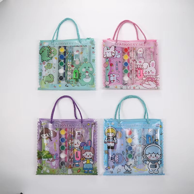 Custom Brand School Supplies Variety Pencil Case Stationery Set Pencil Sharpener Eraser Stationery Set Article No 5862      S145