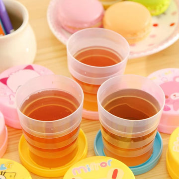 Hot Sale Mini Portable Outdoor Camping Folding Cup Cute Children's Retractable and Foldable Travel Plastic Water Bottle Article No 4047      S65