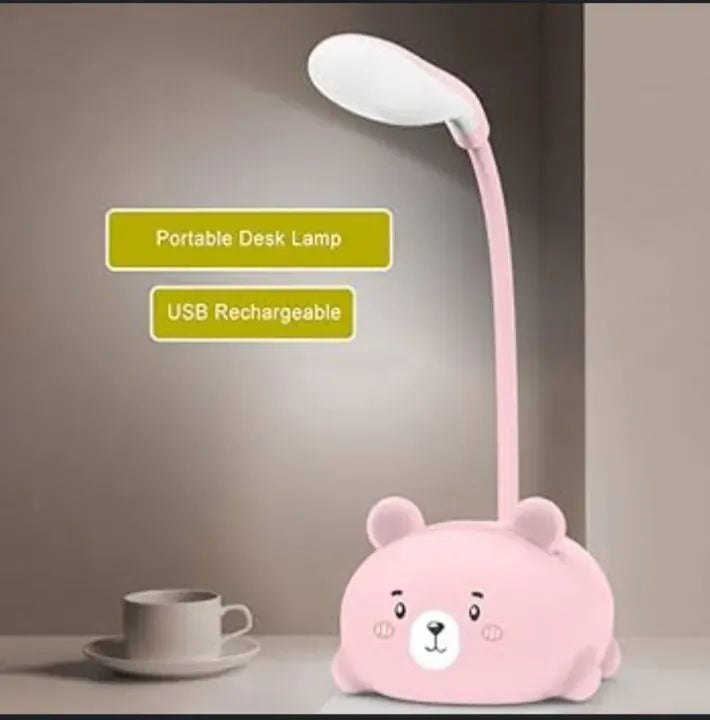 Simple Cute USB Charging Homework Children's Small Table Lamps Student Desktop Mini Lighting Folding Hose Adjustment Table Lamps