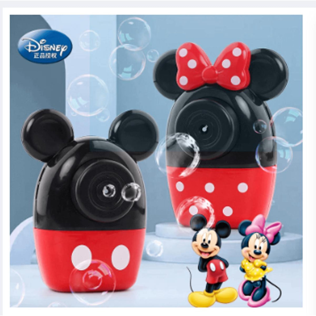 Disney Mickey Mouse Minnie Automatic Bubble Blowing Machine Lighting Music Kids Toy Article No 5569 S29