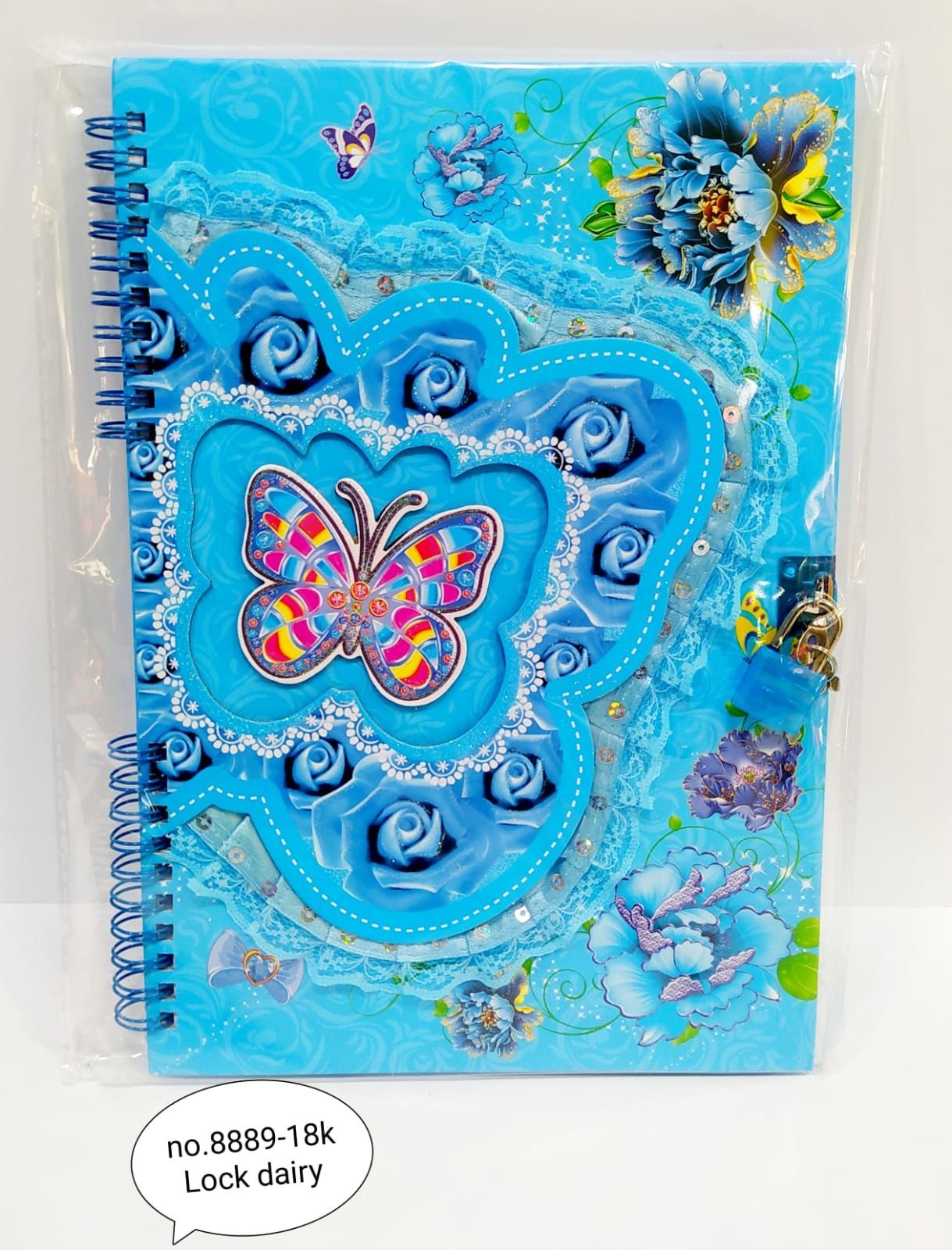 Diary Gift Fancy Spiral Binding For Girls With Key Lock A4 size Article No 1916      S160