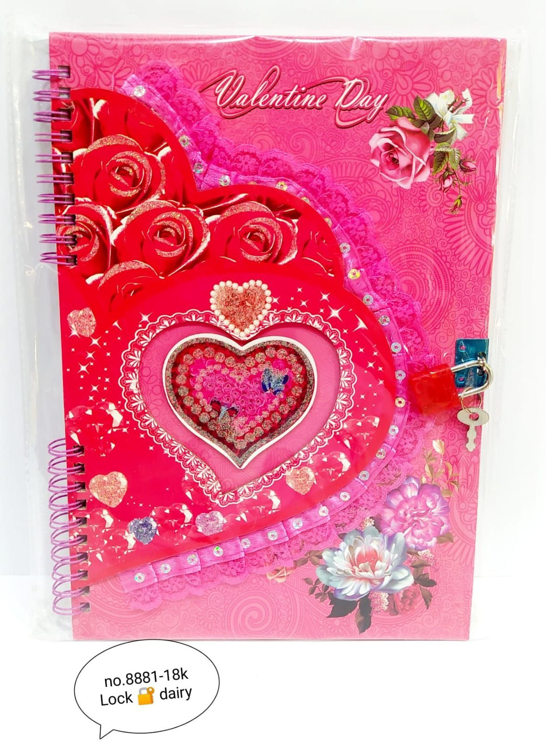 Diary Gift Fancy Spiral Binding For Girls With Key Lock A4 size Article No 1916      S160
