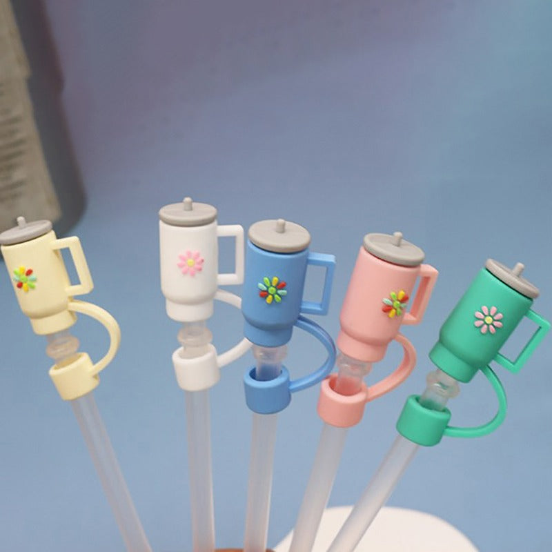 Straw Cover Cap for Cup Silicone Straw Topper fit Oz Tumbler with Handle 10mm Drinking Straw Tip Covers Wodde