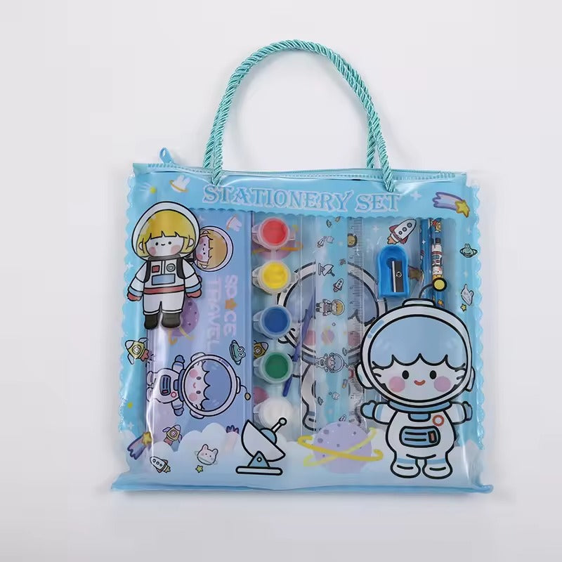 Custom Brand School Supplies Variety Pencil Case Stationery Set Pencil Sharpener Eraser Stationery Set Article No 5862      S145