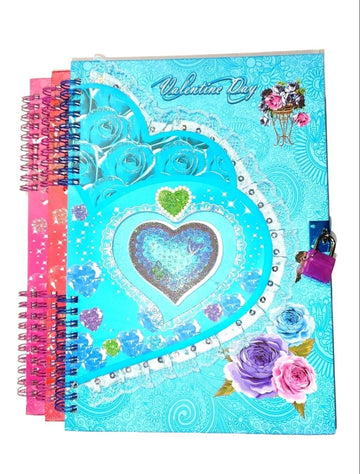 Heart fancy lock dairy best for gift fancy notebook and dairy Article No 1916      S160