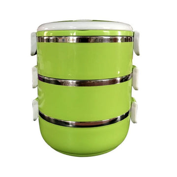 lunch box 3pcs Professional Lunch Box stainless steel plastic body hot and cold Large size Article No 3653       S480