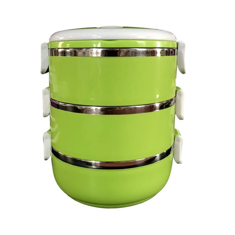 lunch box 3pcs Professional Lunch Box stainless steel plastic body hot and cold Large size Article No 3653       S480