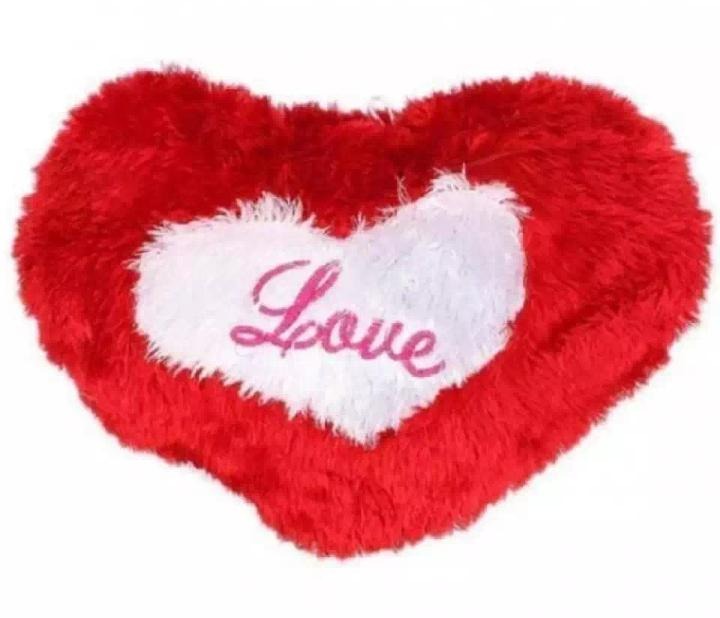 Heart shape love cushion in red colour
