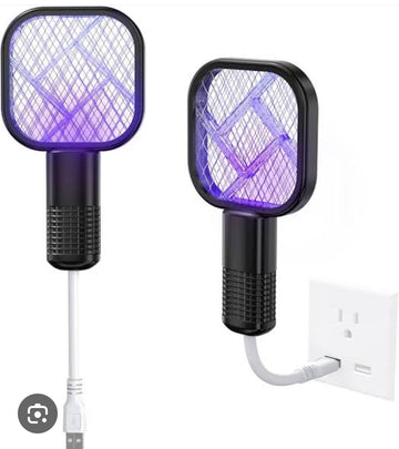 Mini USB Electric Mosquito Racket, Rechargeable Summer Fly Swatters Trap, Mosquito Swatter UV Light Sharp Sparking Racket Article No 3341  S245