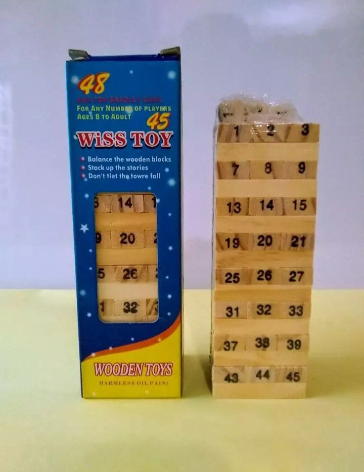 Wooden mini jenga game number blocks best activity for kids to adults .Article No 5139 S135