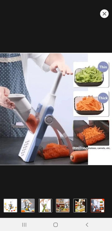 Plush Mandoline Vegetable Slicer 35 Different Thickness Settings 5 in 1. lays chips cutt regular cut Fruit Cutter plus Vegetable Cutter Quick Meal Prep Article No 6947         S545