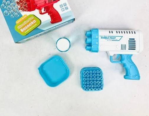 2-in-1Electric Bazooka Boom Feast Bubble Gun Perfect Party Gift for Kids Space Rocket Bazooka Bubble Gun Electric Automatic Bubble Makers Bubbles Machine Toys Gun Toy For Pool Party Summer Vacations Birthday Party Perfect Gift for Kids Battery Operated