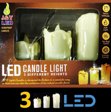 3pcs/Set Flameless LED Candle Set Night Lights Article No 6201      S130