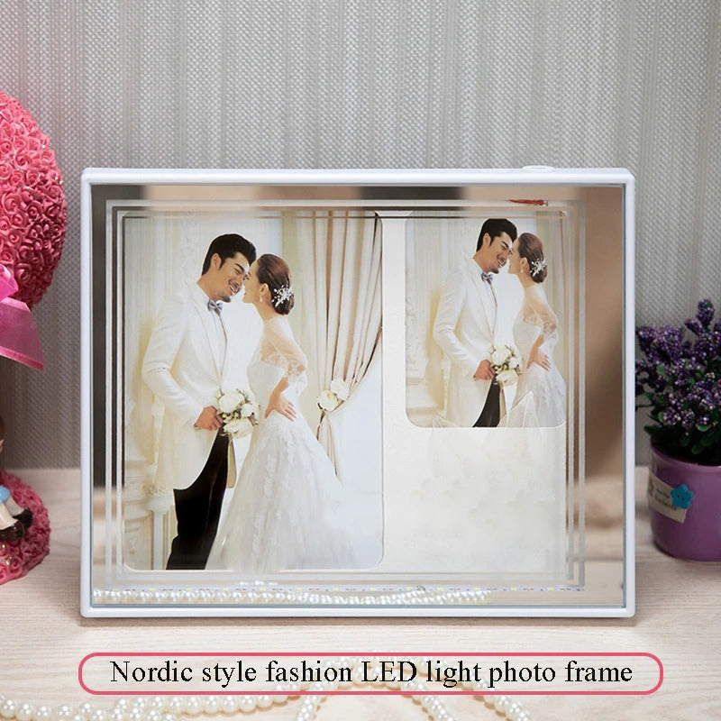 10cm X 15cm Golden LED Love Decoration Bedroom Photo Frame USB With Display StandArticle No 6070      S345