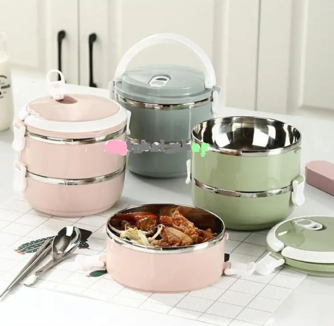 Small Size Stainless Steel 1400ml Lunch Box - Heavy Duty Double Layer Food Container  Article No 3646      S425