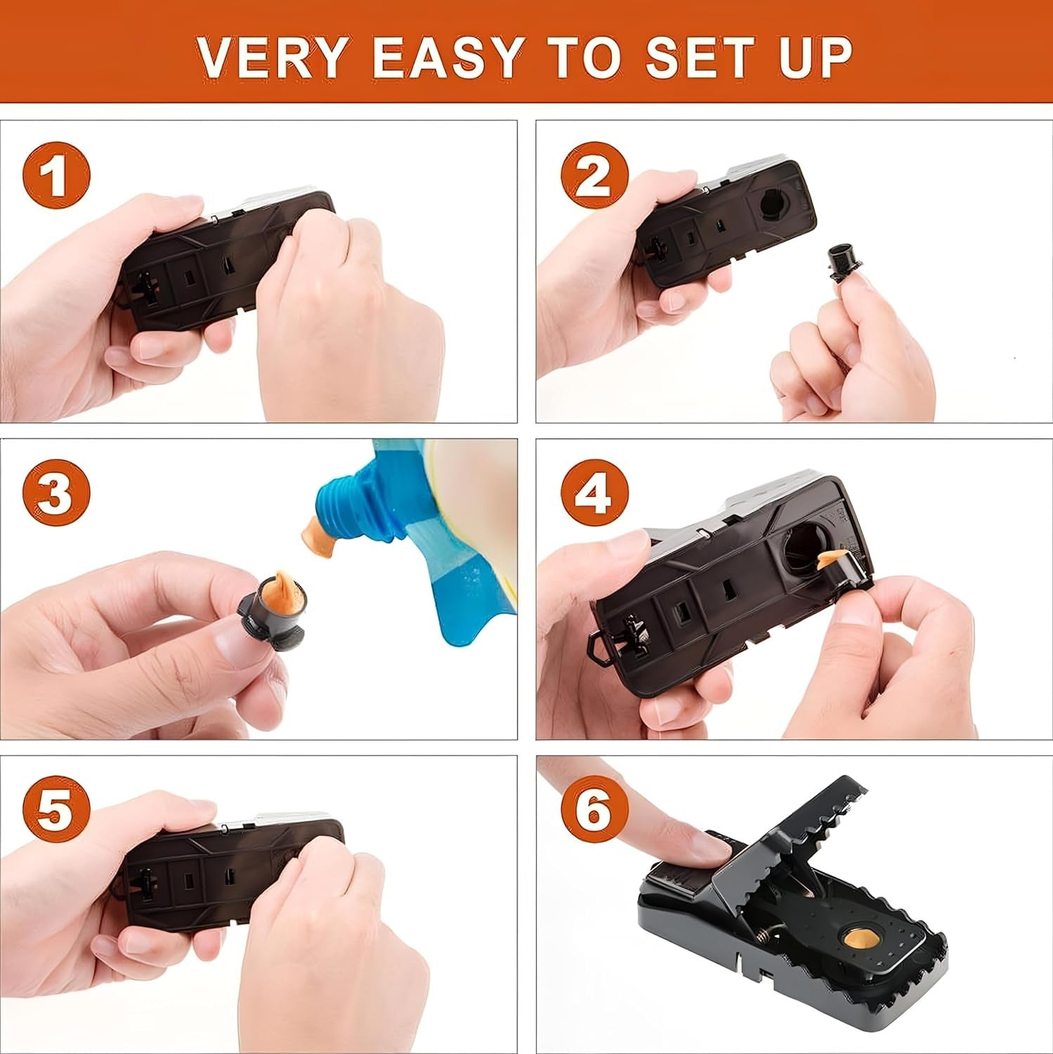 Reusable Plastic Portable Mouse Trap Snap Quick Kill Mice Rodent Rat Killer Catcher Effective Sensitive Reusable Durable and Sanitary Traps, Household Catch Rats Mice Mouse (Black, Pack of 1,2,3)