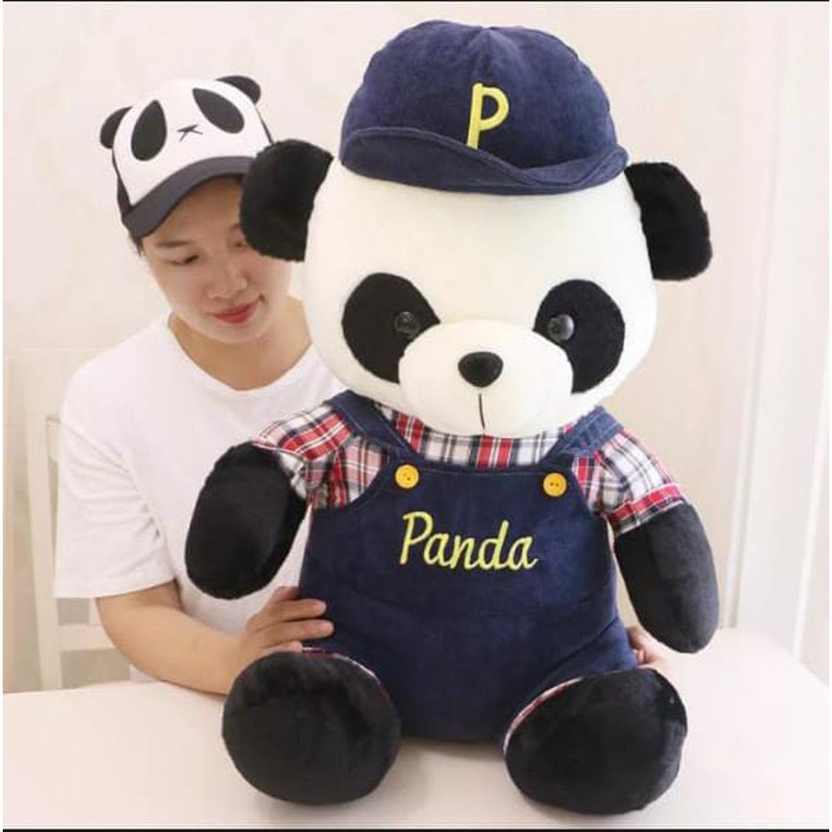 Cute Panda Stuffed Soft Toy With Cap and dress Size (60cm)
