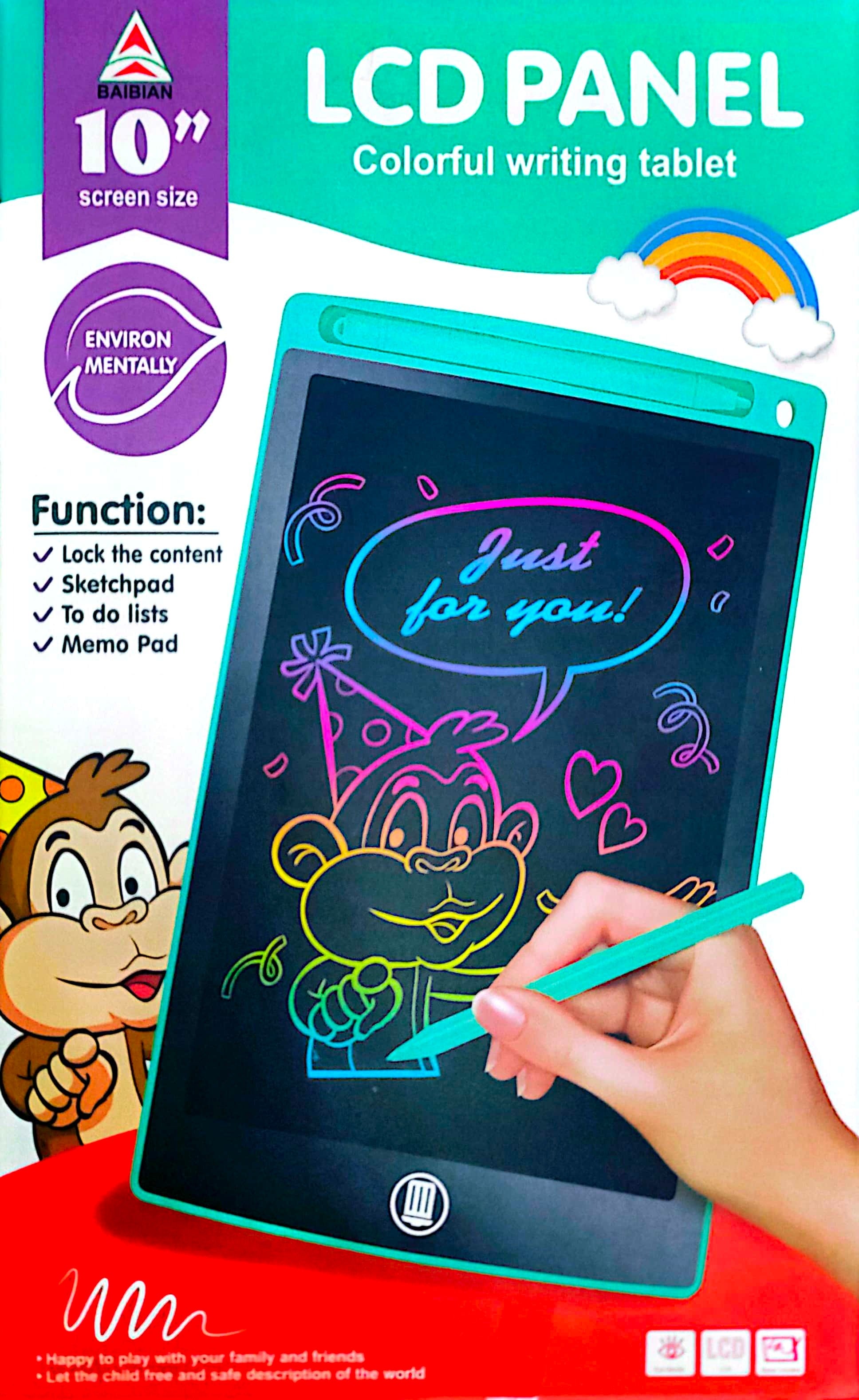 Multicolor 10" | 12" Display LCD Drawing Writing Tablet for Kids & Adults with Pen | Eraseable Colorfu| l Doodle Pad | E-writer Digital Memo Pad | Random Color