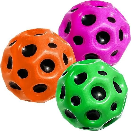 Space Ball, Rubber Bouncing Ball, 2.6 inch Super high Bouncing Space Ball, Helps Improve Hand-Eye Coordination Sensory Skills, Easy to Grip and Catch Bouncing Ball Space Ball Space Theme Bouncy Balls High Resilience Hole Ball Mini Bouncing Ball Toy Space