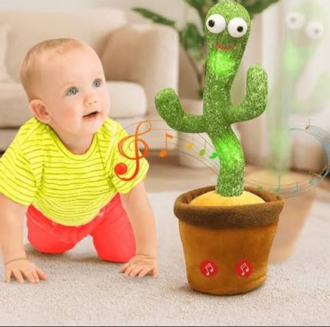 Dancing Cactus Talking Toy Kids Children Plush Electronic Toys Baby Singing Wriggle Voice Recording Repeats What You Say LED Lights Toddler Educational Funny Gift