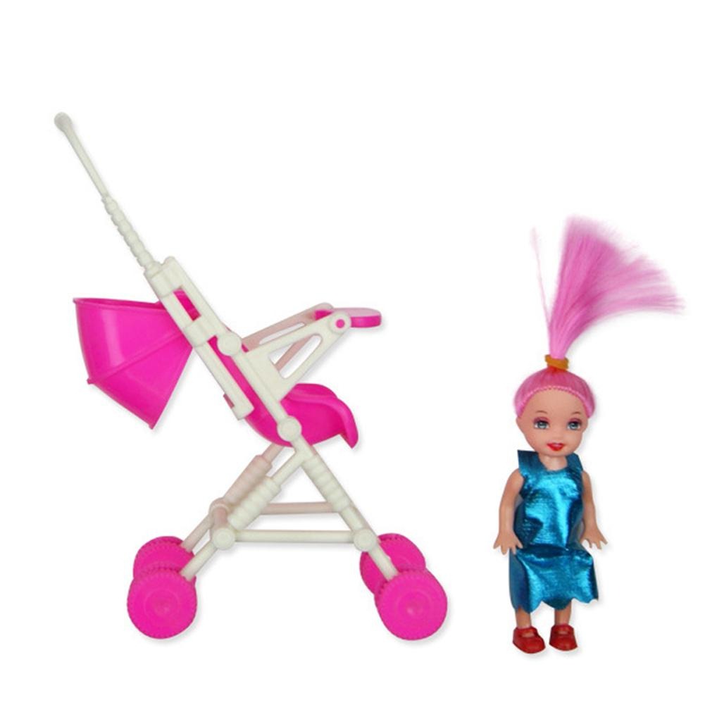 FASTBAZAR Kids Girl Toy Play House Plastic Dismountable Stroller for Doll Accessories Article No 6535 S60