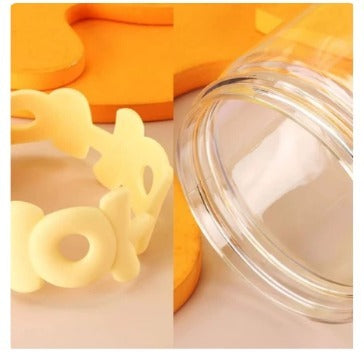 2 Way Drinking HOHO Aesthetic Glass Cup - Straw Tumbler Glass Drinking Bottle 350ml - Leak-Proof Travel Cup - Ideal for Coffee, Tea, and More with a Stylish Touch By Aura Mart