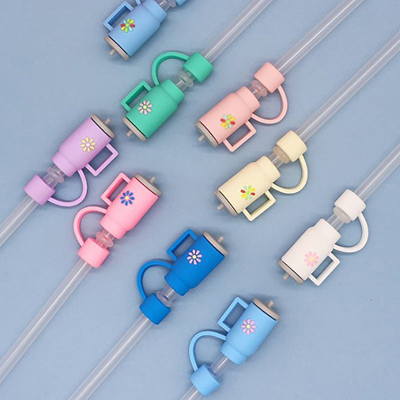 Straw Cover Cap for Cup Silicone Straw Topper fit Oz Tumbler with Handle 10mm Drinking Straw Tip Covers Wodde