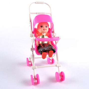 FASTBAZAR Kids Girl Toy Play House Plastic Dismountable Stroller for Doll Accessories Article No 6535 S60