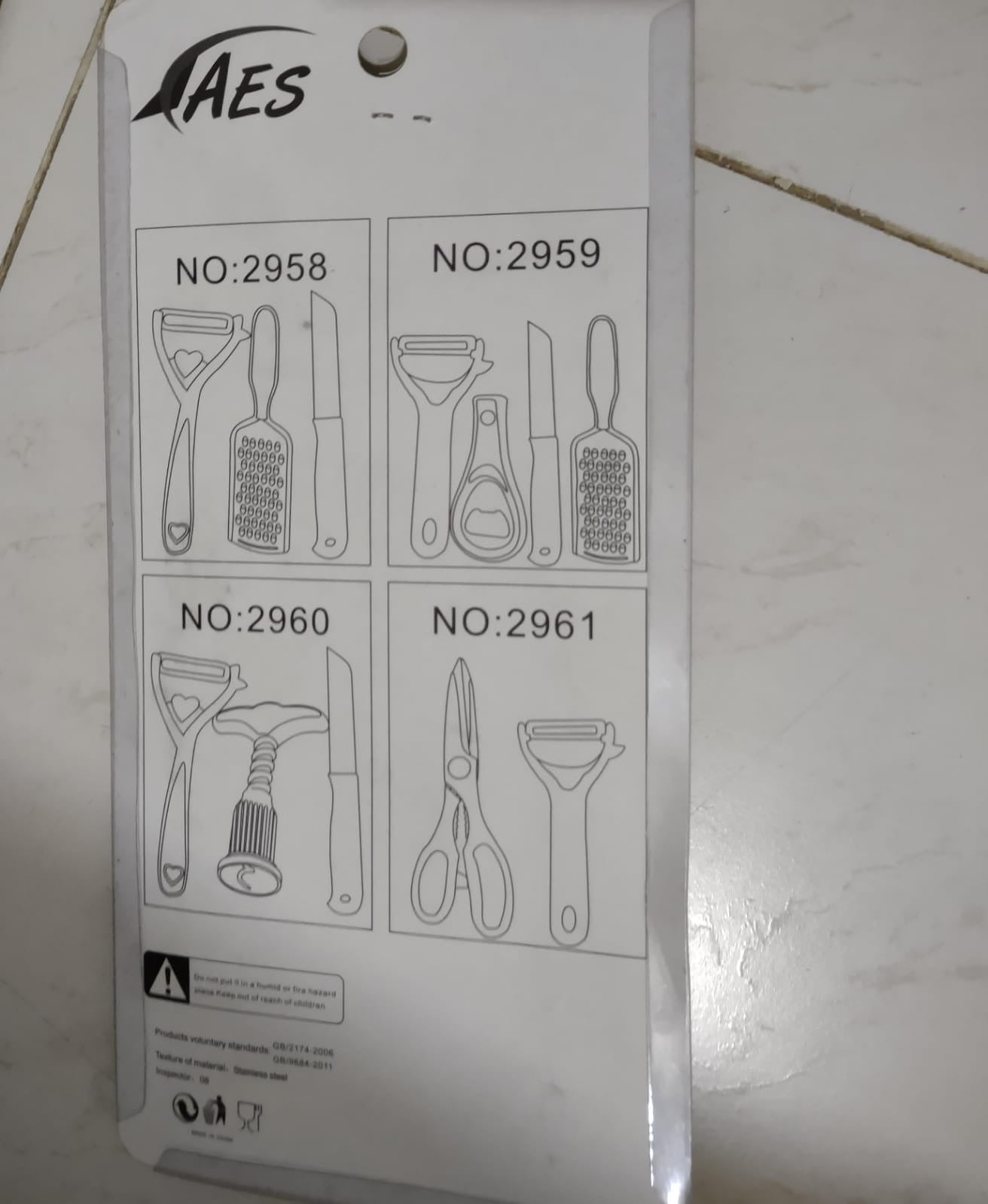 3in1 Kitchen Tool Set (Peeler, Grater, Knife) With Non-stick Coating #2958