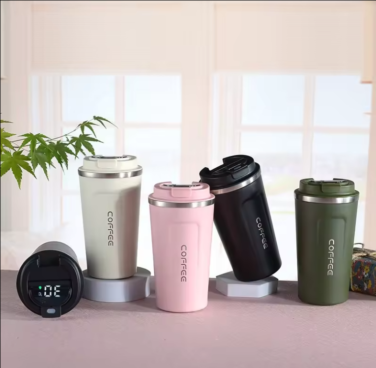 Coffee cup hot and cold stainless steel 510 ML with Smart LED Temperature Dispay Article No 5501  S475