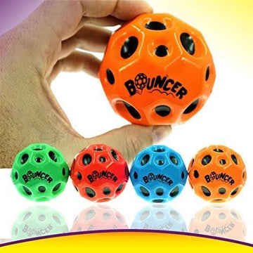 Space Ball, Rubber Bouncing Ball, 2.6 inch Super high Bouncing Space Ball, Helps Improve Hand-Eye Coordination Sensory Skills, Easy to Grip and Catch Bouncing Ball Space Ball Space Theme Bouncy Balls High Resilience Hole Ball Mini Bouncing Ball Toy Space