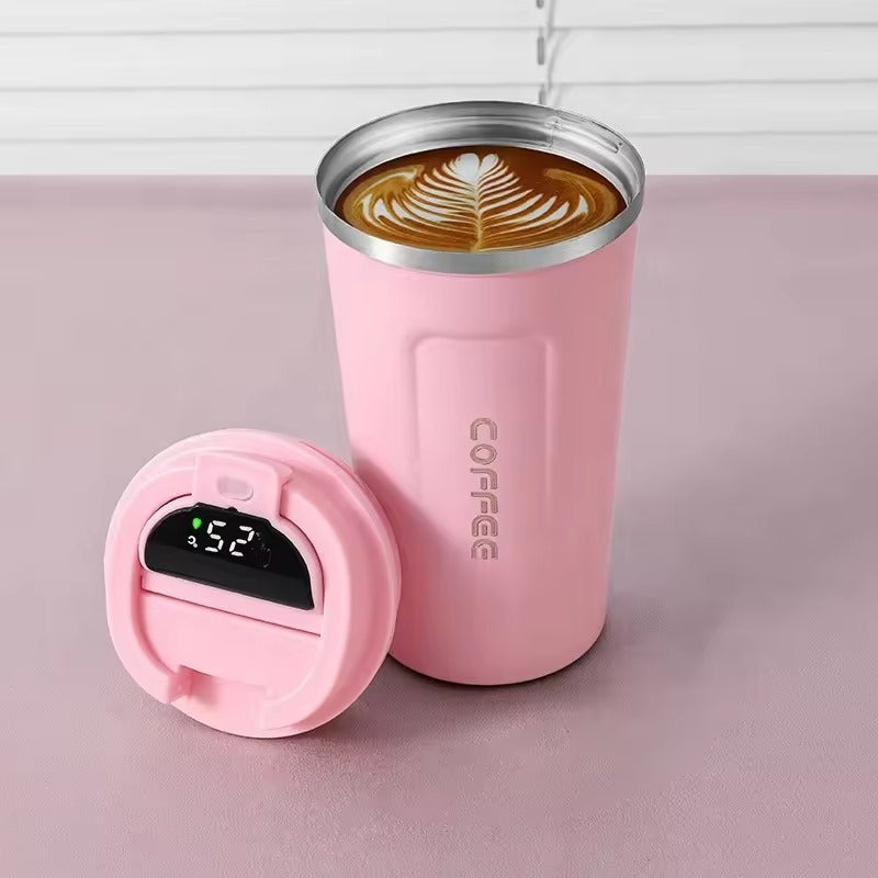 Coffee cup hot and cold stainless steel 510 ML with Smart LED Temperature Dispay Article No 5501  S475