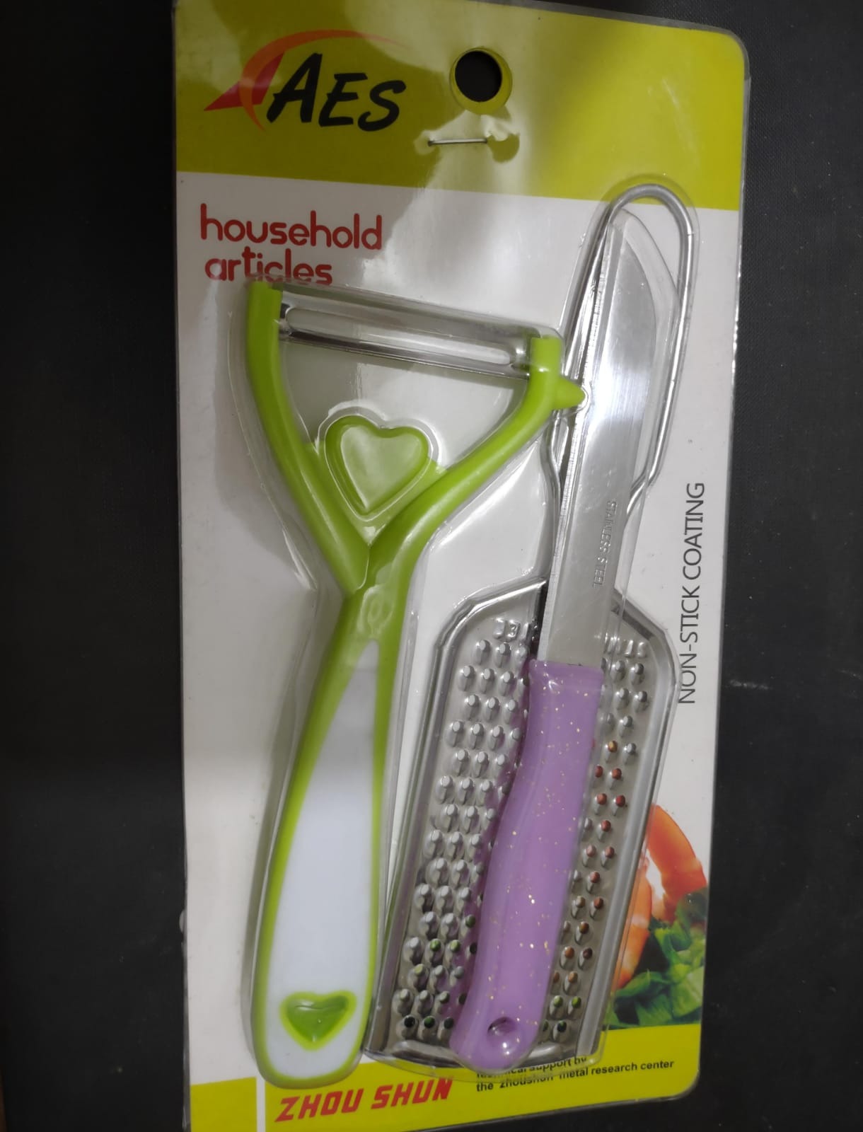 3in1 Kitchen Tool Set (Peeler, Grater, Knife) With Non-stick Coating #2958