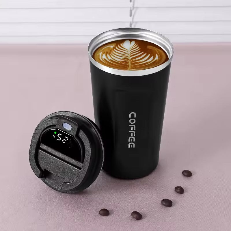 Coffee cup hot and cold stainless steel 510 ML with Smart LED Temperature Dispay Article No 5501  S475