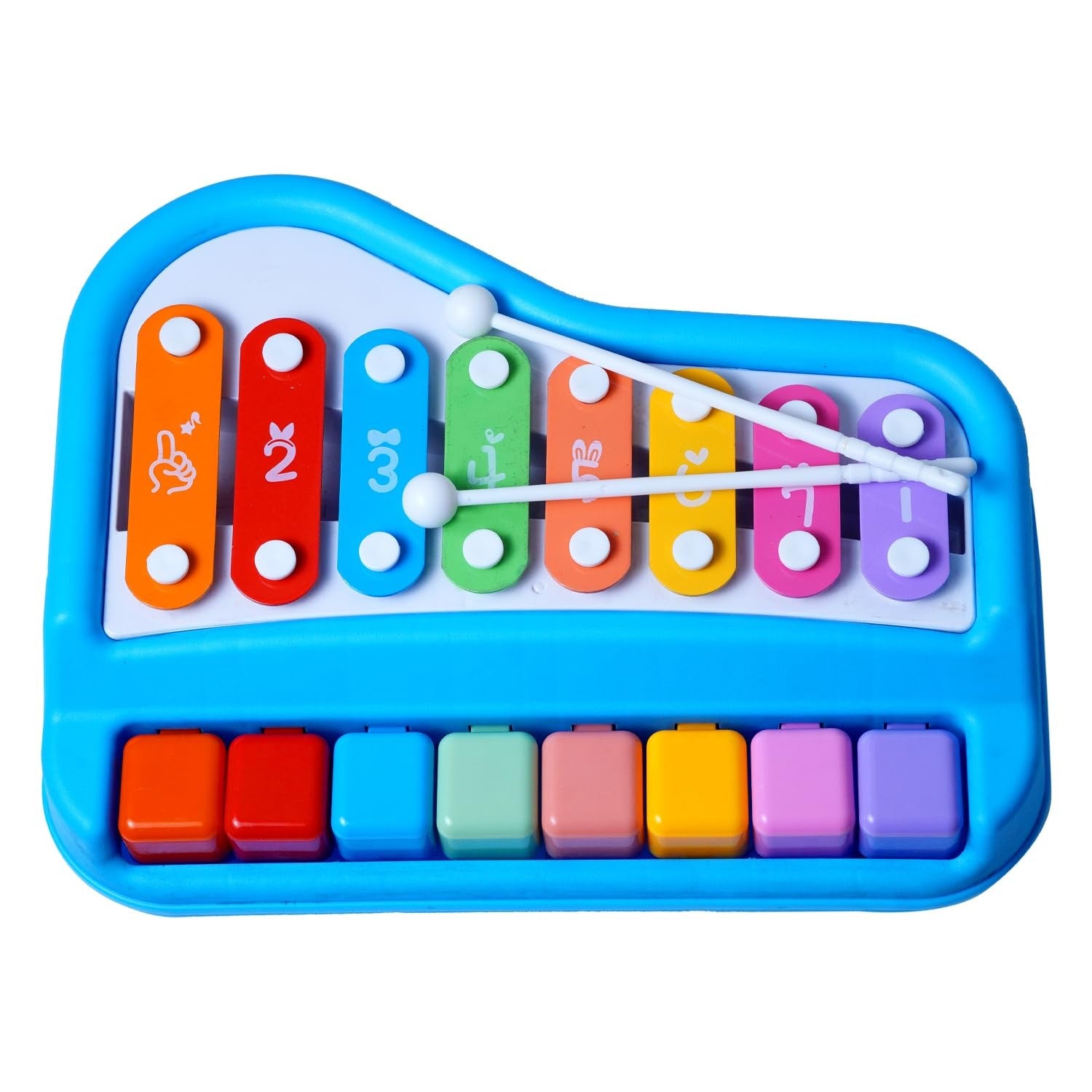 2 in1 Baby Piano Xylophone Toy for Toddlers Multicolored Key Keyboard Xylophone Piano Musical Piano Toy for Baby Kids Girls Boys Article No 395
