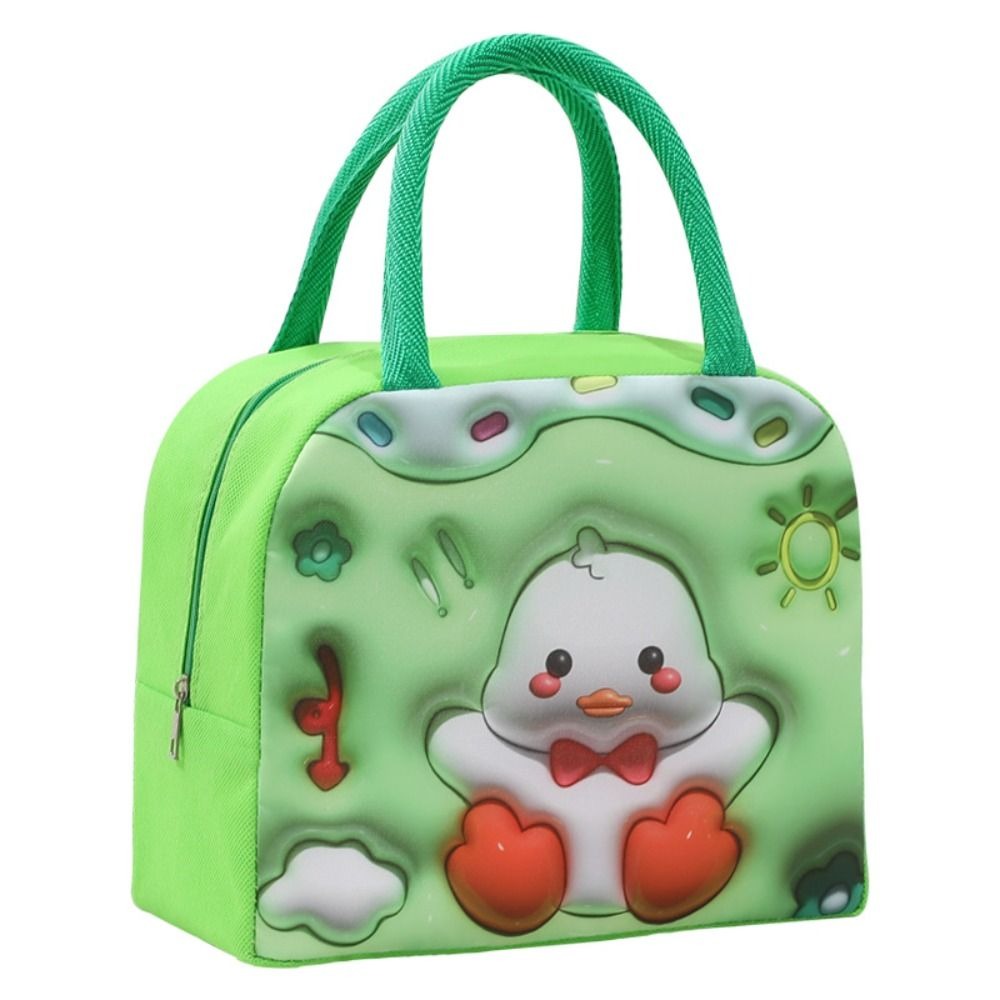 Convenience Oxford Cloth 3D Stereoscopic Lunch Bag Thermal Bag Expansion Cartoon Lunch Bags Lunch Box Accessories Aluminum Foil Insulated Lunch Box Bags