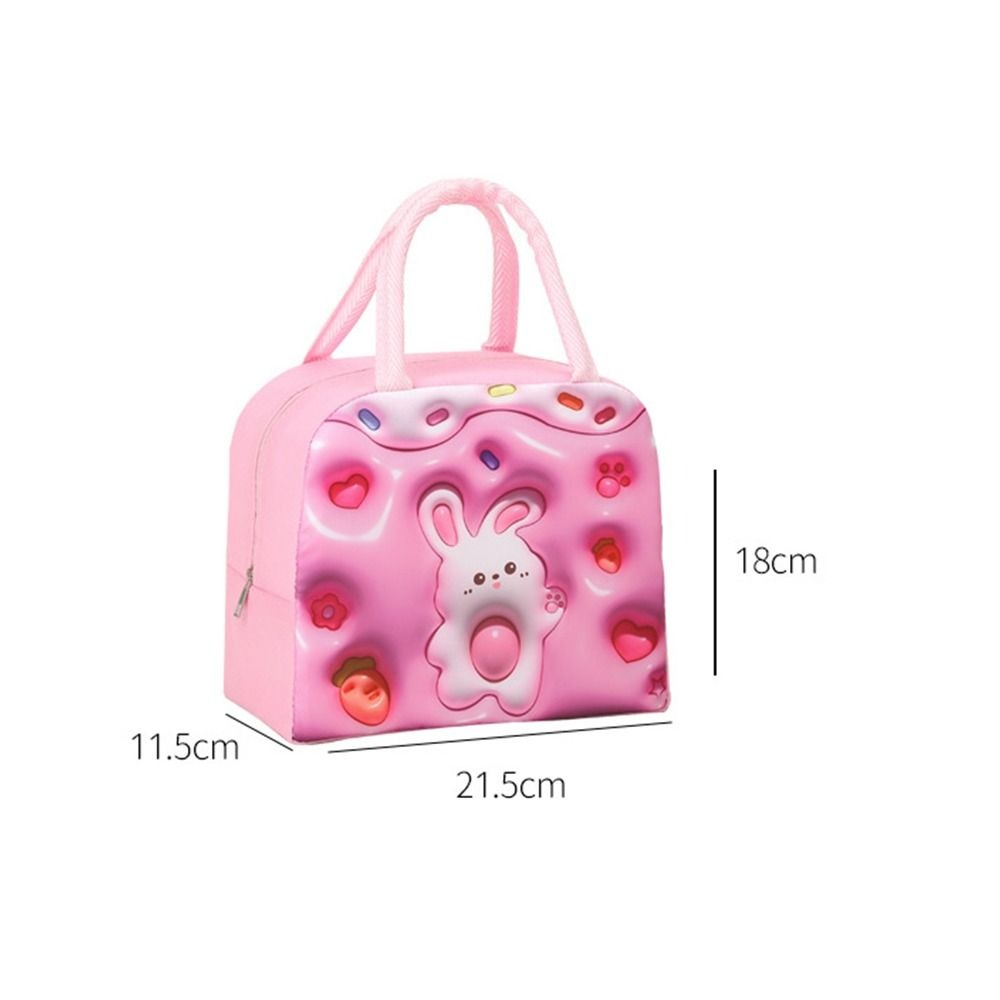 Convenience Oxford Cloth 3D Stereoscopic Lunch Bag Thermal Bag Expansion Cartoon Lunch Bags Lunch Box Accessories Aluminum Foil Insulated Lunch Box Bags
